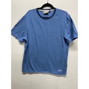 Scotch & Soda T Shirt Men’s Size L Blue Textured Crew Neck Waffle Knit Ribbed